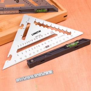 Metric Triangle Triangular Protractor Aluminum Alloy Measuring Ruler LT-SR13