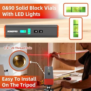 Portable Laser Level with Magnetic -Multipurpose 15Ft Cross Leveling Line,Mini Torpedo Level for Hanging Picture Wall Writing Home Renovation